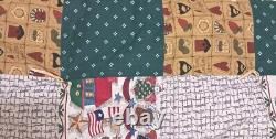 Hand Made BABY QUILT Patchwork Thick 2 Sided 35x55 THROW Blanket FOLK Art