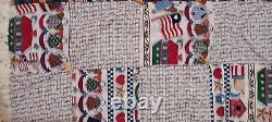 Hand Made BABY QUILT Patchwork Thick 2 Sided 35x55 THROW Blanket FOLK Art