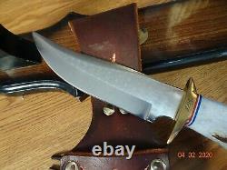 Hand Made Crown Stag Handle Bowie Knife 10 Overall Made In U. S. A. By Ken Rich