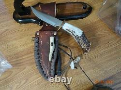 Hand Made Crown Stag Handle Bowie Knife 10 Overall Made In U. S. A. By Ken Rich