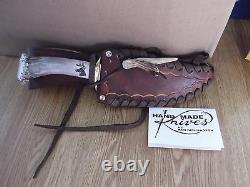 Hand Made Crown Stag Handle Bowie Knife 11 1/2 Overall Made In U. S. Aby Ken Rich