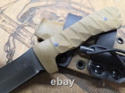 Hand Made First Strike Cross Draw Knife By Mark Mccoun USA Coyote G10
