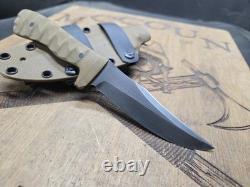 Hand Made First Strike Cross Draw Knife By Mark Mccoun USA Coyote G10