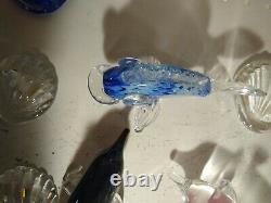 Hand Made Glass Art Blue Fish Paperweight Very Detailed Made In Indiana USA