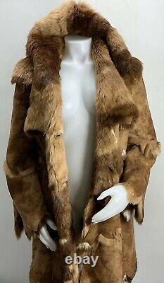 Hand Made Hide Coyote Fur Coat Western Jacket Coat Women's 10 Made In USA