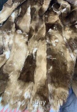 Hand Made Hide Coyote Fur Coat Western Jacket Coat Women's 10 Made In USA