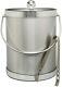 Hand Made In Usa Brushed Silver Double Walled 5-quart Insulated Ice Bucket Wi