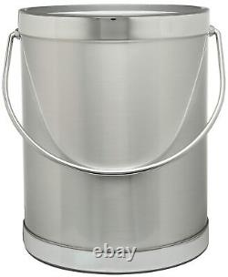 Hand Made In USA Brushed Silver Double Walled 5-Quart Insulated Ice Bucket Wi