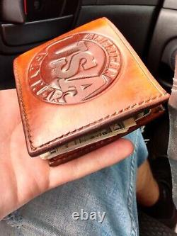 Hand Made Leather Bifold Wallet (american Father Usa) Built To Last
