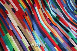 Hand Made Quilt COLOURED STRIPPY Design by Quilt-Addicts 72x63 USA only