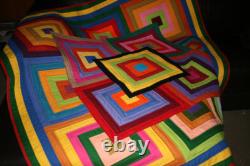 Hand Made Quilt FREE YOUR SCRAPS Design by Quilt-Addicts 82 x 64 USA only