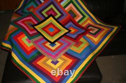 Hand Made Quilt FREE YOUR SCRAPS Design by Quilt-Addicts 82 x 64 USA only