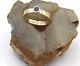 Hand Made In Usa 10k Yellow Gold Wedding Band Ring With 4mm Nat Sapphire-us10.75