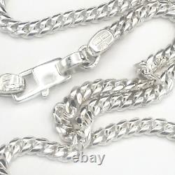 Hand Made in USA. 925 Sterling Silver Cuban Curb Chain 24 inches