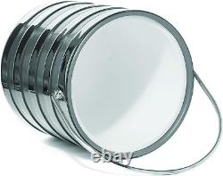 Hand Made in USA Matte/Shiny Brushed Silver Stripes Double Walled 3-Quart Insula