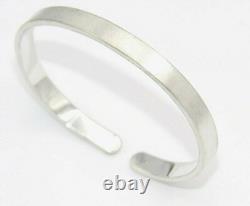 Hand Made in USA Solid. 925 Sterling Silver 6.20mm Wide Cuff Bangle Men's Women's