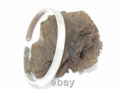 Hand Made in USA Solid. 925 Sterling Silver 6.20mm Wide Cuff Bangle Men's Women's