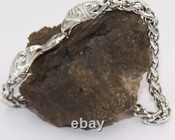 Hand Made in USA Solid. 925 Sterling Silver Wheat Profiled Wire Chain 6.30 mm