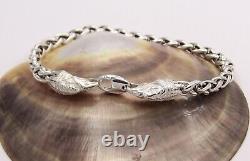 Hand Made in USA Solid. 925 Sterling Silver Wheat Profiled Wire Chain 6.30 mm