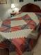 Hand-quilted Log Cabin. Vintage Pinks/blues/white Florals. Excellent Condition