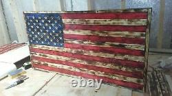 Hand Torched American Flag. Veteran made. Made In USA