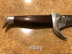 Hand forged knife Gary Cox 24 overall length with custom leather sheath
