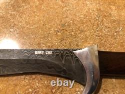 Hand forged knife Gary Cox 24 overall length with custom leather sheath