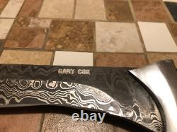 Hand forged knife Gary Cox 24 overall length with custom leather sheath