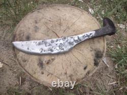 Hand forged railroad spike knife with twisted handle, sharp blade Made In USA