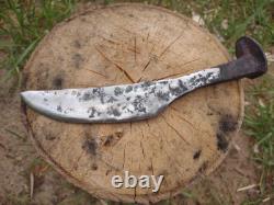 Hand forged railroad spike knife with twisted handle, sharp blade Made In USA