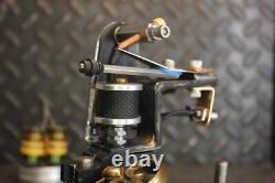 Hand-made Tattoo Machine Single Coilv 14 wrap RCA Black Silver Brass