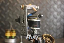 Hand-made Tattoo Machine Single Coilv 14 wrap RCA Black Silver Brass