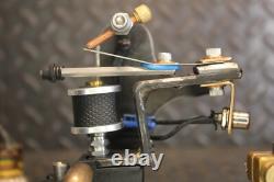 Hand-made Tattoo Machine Single Coilv 14 wrap RCA Black Silver Brass