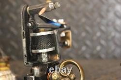 Hand-made Tattoo Machine Single Coilv 14 wrap RCA Black Silver Brass