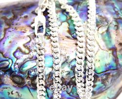 Hand made in USA Solid925 Sterling Silver 5 mm Wide Miami Cuban Curb Links Chain