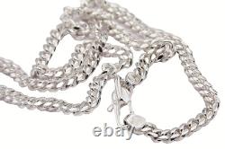 Hand made in USA Solid925 Sterling Silver 5 mm Wide Miami Cuban Curb Links Chain