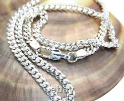 Hand made in USA Solid925 Sterling Silver 5 mm Wide Miami Cuban Curb Links Chain