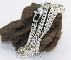 Hand made in USA Solid925 Sterling Silver 5 mm Wide Miami Cuban Curb Links Chain