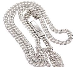 Hand made in USA Solid. 925 Sterling Silver 4.10 mm Wide Miami Cuban Curb Chain