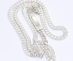 Hand made in USA Solid. 925 Sterling Silver 4.10 mm Wide Miami Cuban Curb Chain