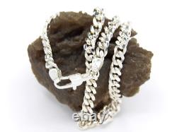 Hand made in USA Solid. 925 Sterling Silver 6 mm Wide Cuban Curb Links Chain