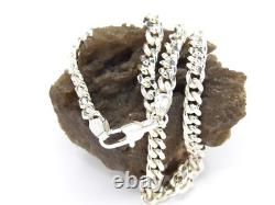 Hand made in USA Solid. 925 Sterling Silver 6 mm Wide Cuban Curb Links Chain