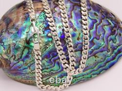 Hand made in USA Solid. 925 Sterling Silver 6 mm Wide Cuban Curb Links Chain
