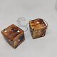 Handmade1 Pair Fuzzy Dice Car Wodden Decor Hanging Rearview Mirror 1.75 Usa