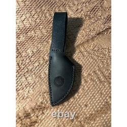 Handmade 440c SS, Straightback Hunting Knife, Mahogany Grip, Leather Sheath