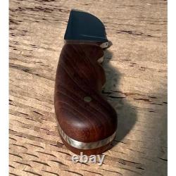 Handmade 440c SS, Straightback Hunting Knife, Mahogany Grip, Leather Sheath