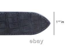 Handmade AAA ULTRA Suede Navy Blue Alligator Leather Belt (Made in U. S. A)