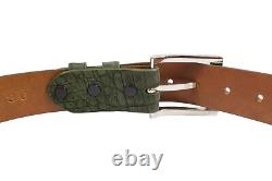 Handmade AAA ULTRA Suede Olive Green Alligator Leather Belt (Made in U. S. A)