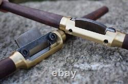 Handmade Brass Spokeshave Flat Sole O1 Tool Steel Blade USA Made