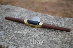 Handmade Brass Spokeshave Round Sole O1 Tool Steel Blade Made in USA